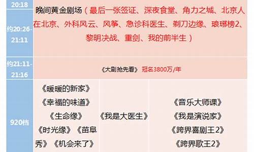 北京卫视节目表_北京卫视节目表今天全部内容